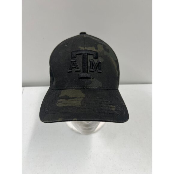Texas A&M University Black Camo Cap S-M 12th Man Hooey FlexFit Hat - Picture 1 of 14